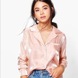 Satin Button Up